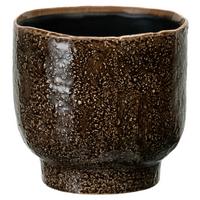 Kaspó Átm./ma.: Kb. 15,5/16,8cm Livi - sötétbarna, kerámia (15,5/16,8cm) - Premium Living