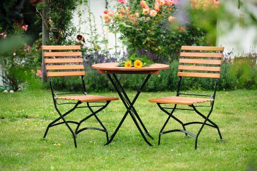 Set Za Balkon Schlossgarten, 3-Delno, Masivno - črna/naravne barve, Romantika, kovina/les - Gardenson