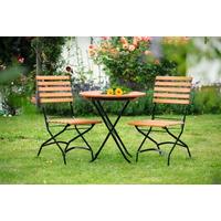 Set Za Balkon Schlossgarten, 3-Delno, Masivno - črna/naravne barve, Romantika, kovina/les - Gardenson