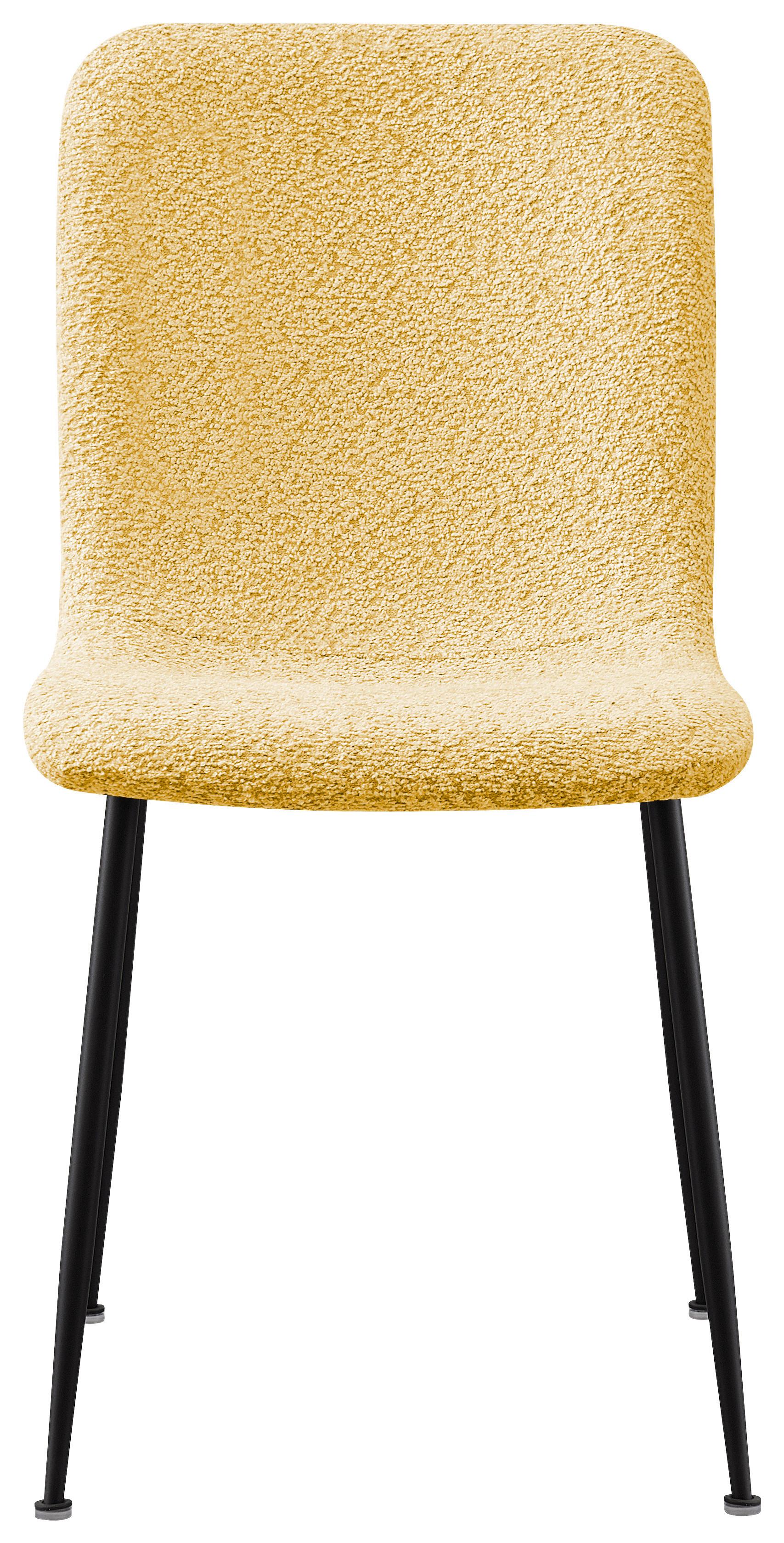 STOL MILA - svart/gul, Modern, metall/trä (43/82/57cm) - Mömax