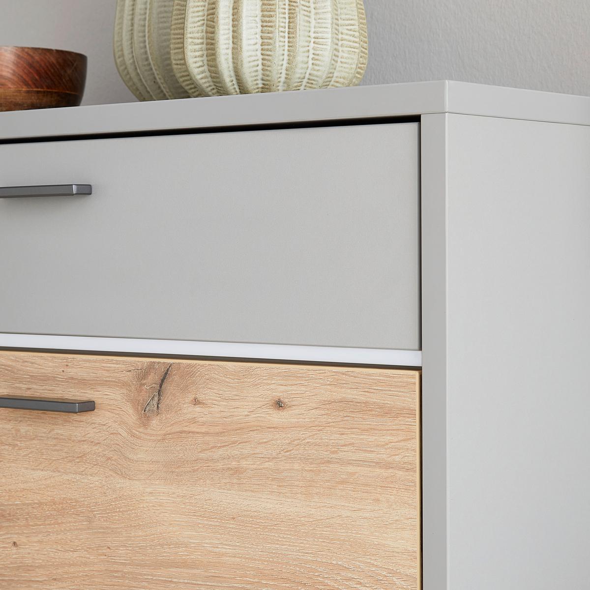 Schuhschrank Dynamic Grau/Eichefarben - Wildeiche/Hellgrau, Modern, Holzwerkstoff (80/92/37cm) - Mömax