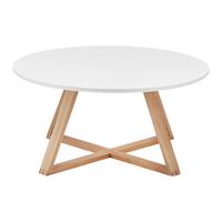 Couchtisch Mattia Eiche/Weiß MDF rund - Eichefarben/Weiß, MODERN, Holz/Holzwerkstoff (80/39cm) - Bessagi Home