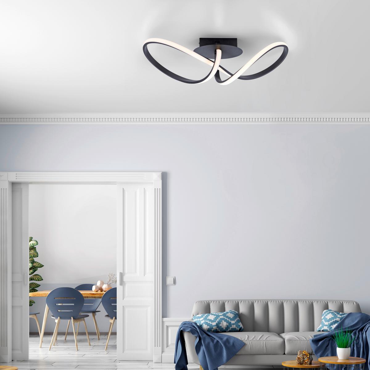 Deckenleuchte 15403-18 max. 15,50 Watt - Schwarz, Design, Metall (61/24,5/27,0cm)