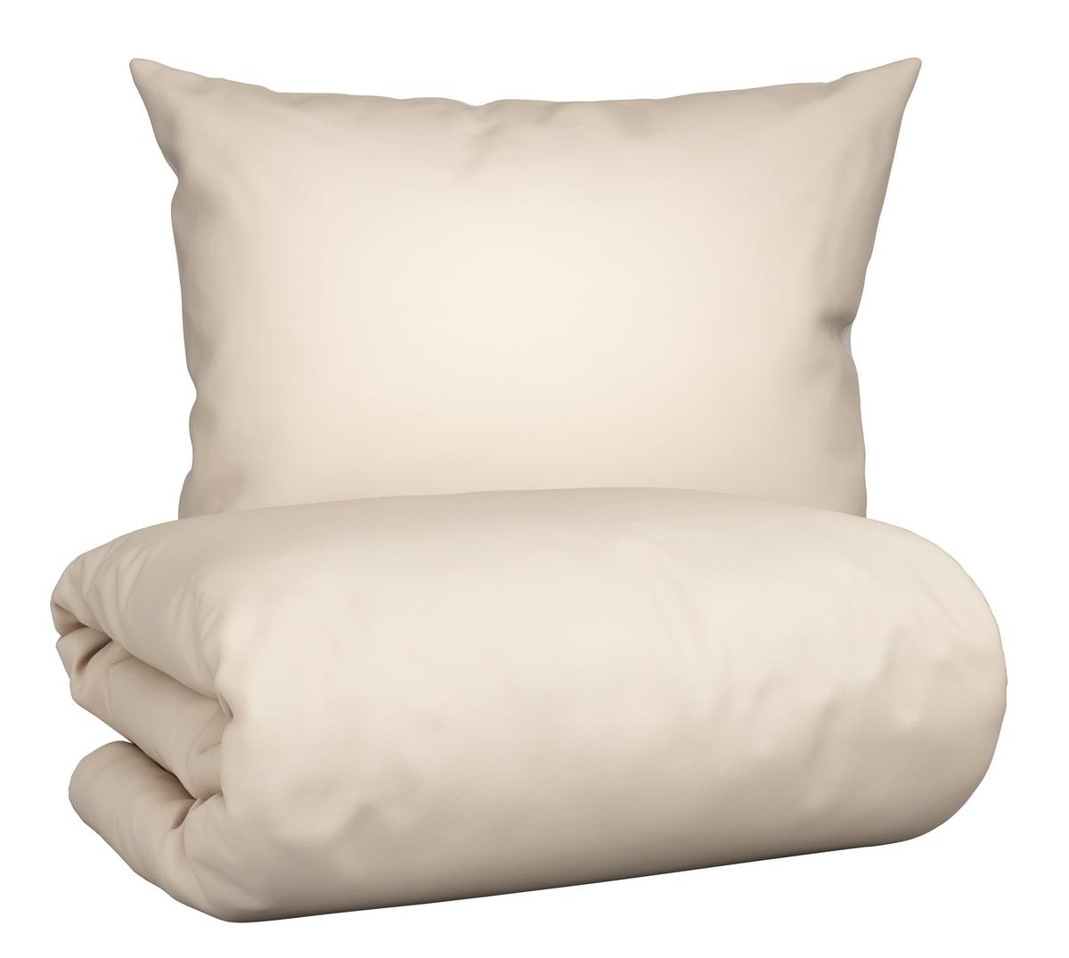 Bettwäsche Annika in Weiß/Beige ca. 140x200cm - Beige/Weiß, Textil (140/200cm) - Modern Living