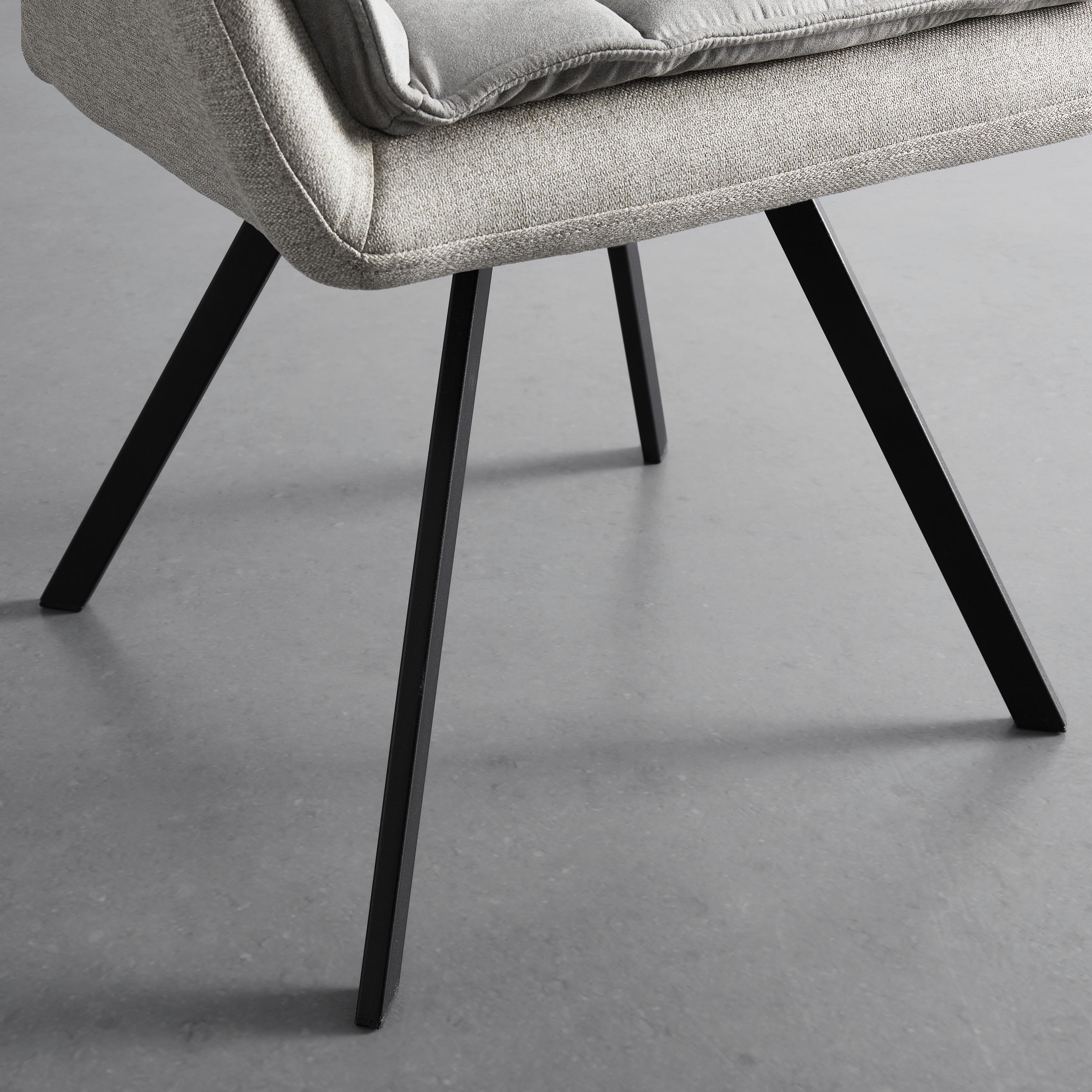 STOL MED ARMSTÖD BILLY - beige/svart, Modern, metall/trä (62/85/62cm) - Bessagi Home