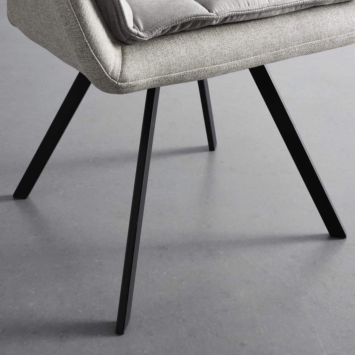 Naslanjač Billy, Bež, Vrtljiv - črna/bež, Moderno, kovina/tekstil (62/85/62cm) - Bessagi Home