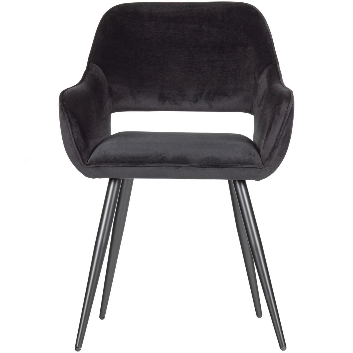 Armlehnstuhl-Set Jel Schwarz B: 60cm - Schwarz, MODERN, Textil/Metall (60/80/57cm) - Livetastic