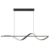 Viseča Led-svetilka Violino, S Sijalko - črna/opal, Design, kovina/umetna masa (120/20/150cm) - Globo