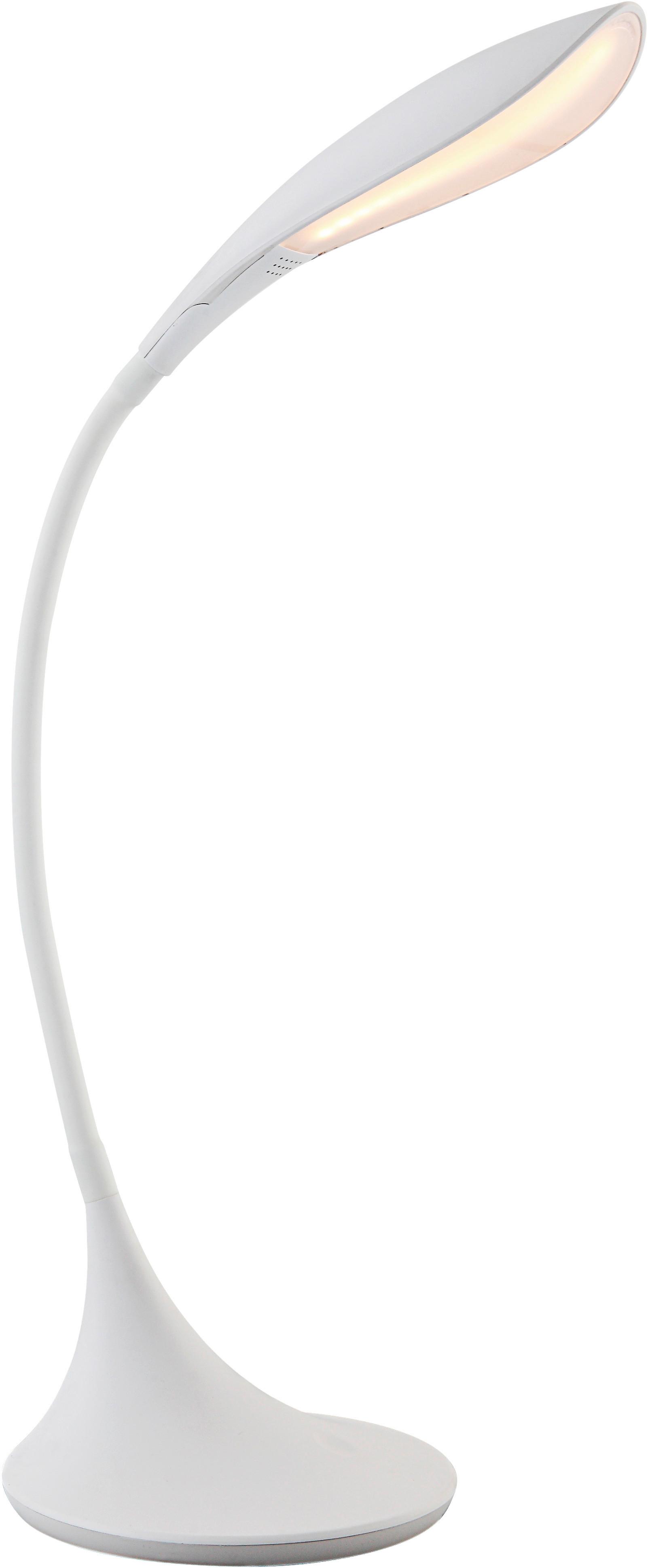 Namizna Led-svetilka Flexo, S Sijalko - bela, Design, kovina/umetna masa (51/67cm) - Globo