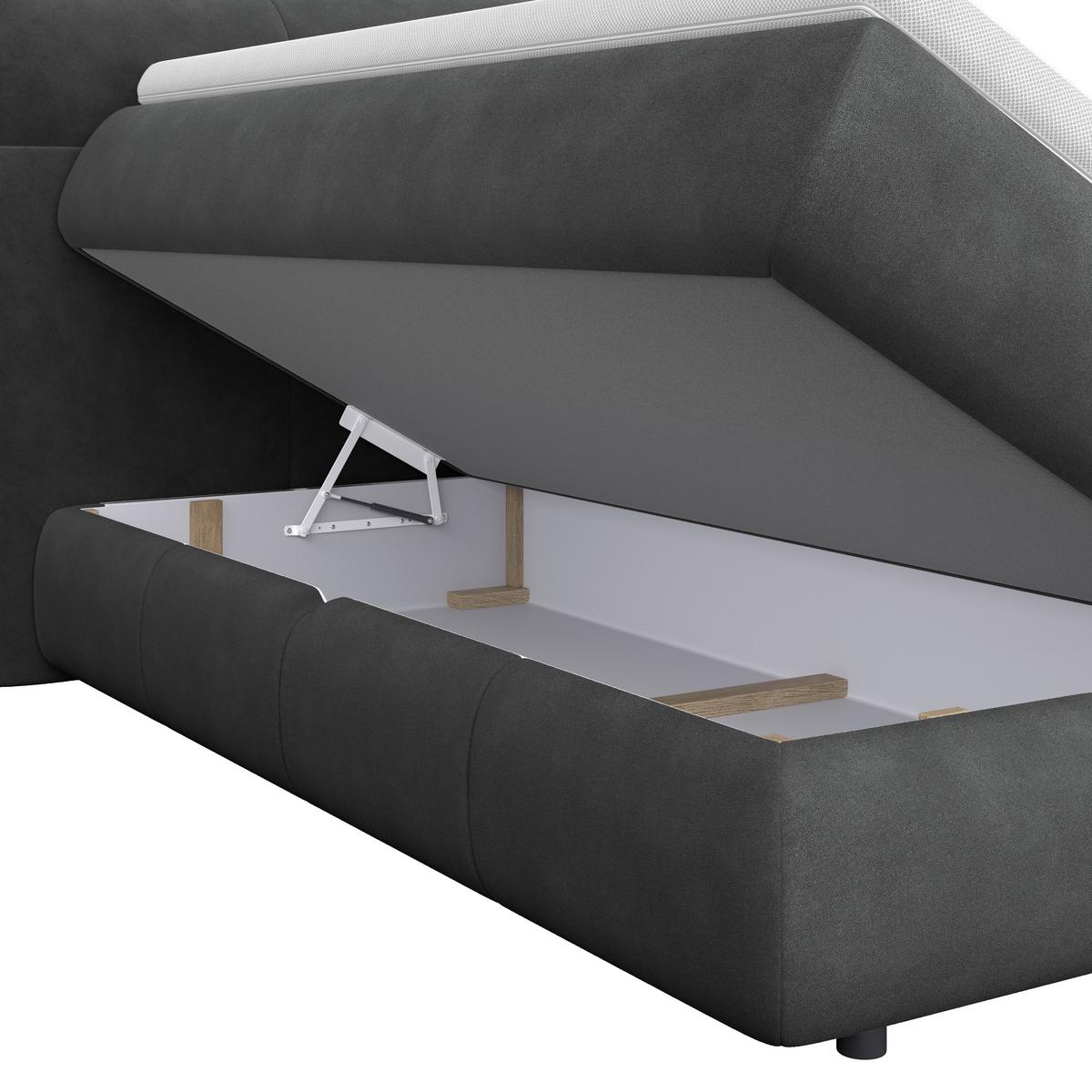 Boxspring Krevet Carmelo - crna, Trend, tekstil/plastika (160/200cm) - Premium Living