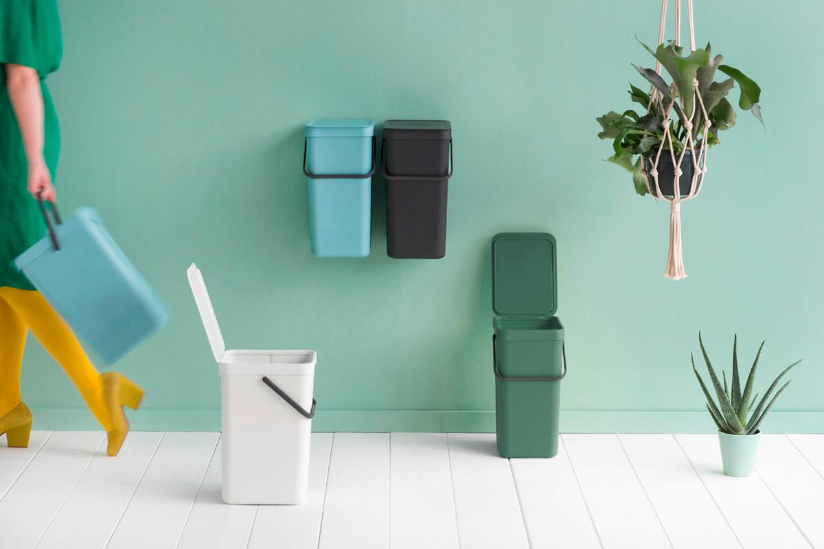 KOSZ NA ODPADY 109966 - ciemnoszary, Basics, tworzywo sztuczne (22/40.1/27.9cm) - Brabantia