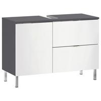 Waschbeckenunterschrank GW-Mau resa ca80x56x34cm Graphit/Weiß - Chromfarben/Graphitfarben, KONVENTIONELL, Holzwerkstoff/Metall (80/56/34cm) - Germania