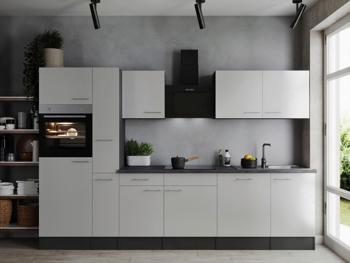 Kuhinjski Blok Z Aparati Oliver, 310cm - srebrne barve/siva, Design, kovina/leseni material (310cm) - Respekta