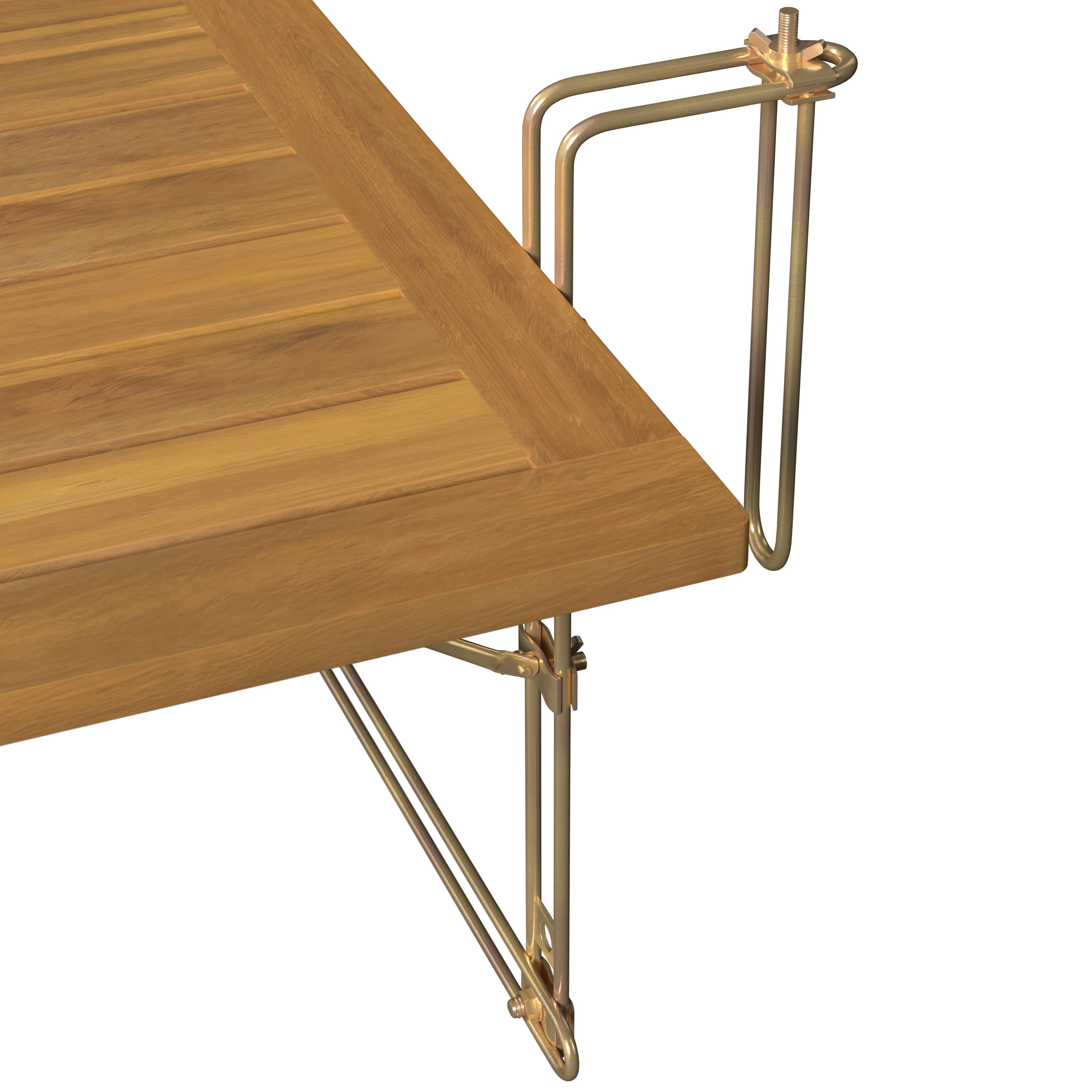 BALKONGBORD HELENA - akaciefärgad/guldfärgad, Modern, metall/trä (80/35/40cm) - Bessagi Garden