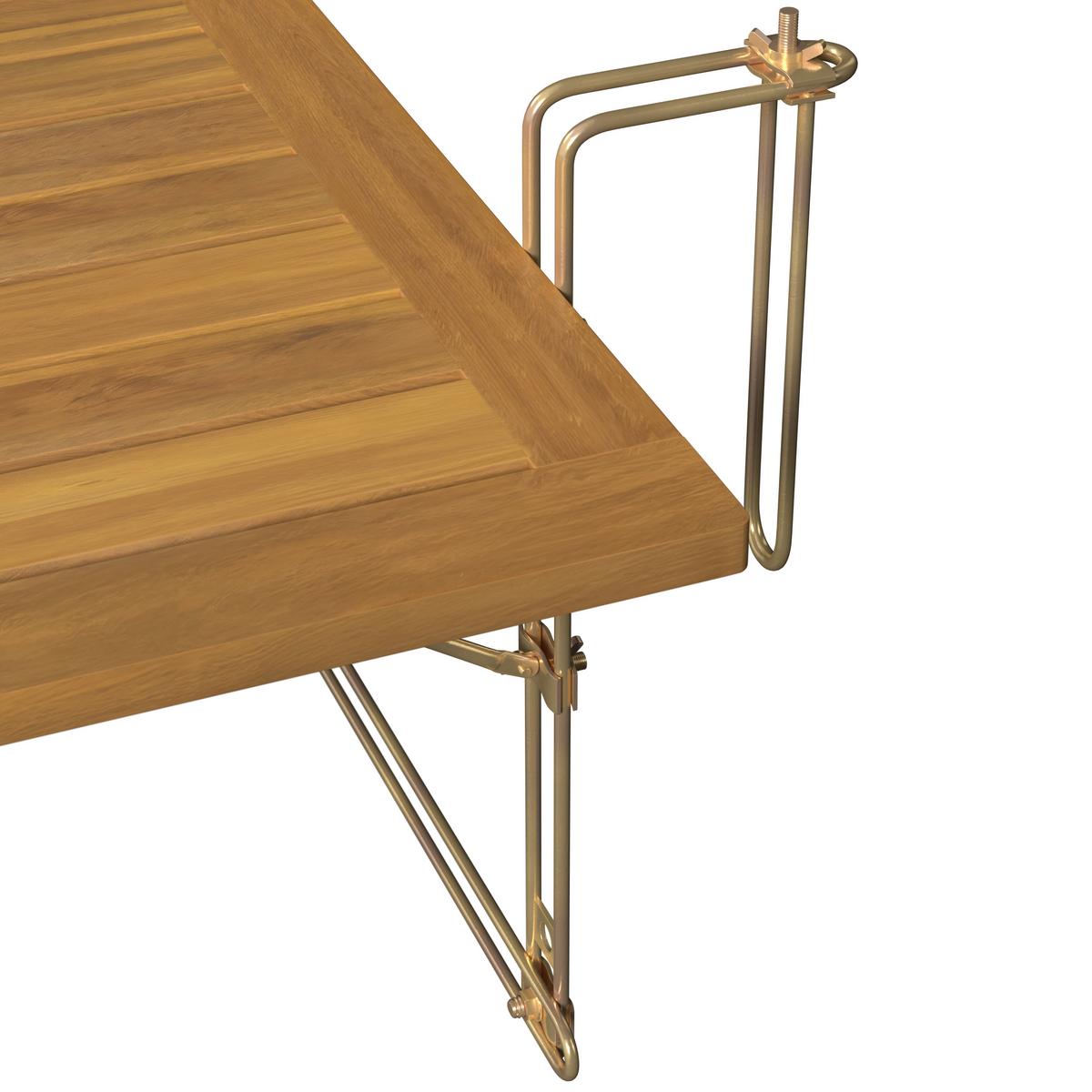 Balkontisch Helena Akazie/ Metall ca. 80x35x40 cm - Silberfarben/Akaziefarben, MODERN, Holz/Metall (80/35/40cm) - Bessagi Garden