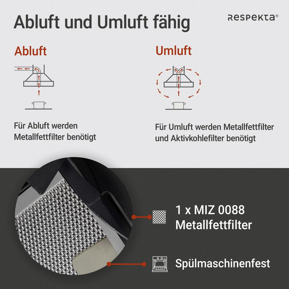 DUNSTABZUGSHAUBE RESPEKTA SKALA 60 CM - Schwarz, Trend, Glas/Metall (59,5/74,2-109,2/38,5cm) - Respekta