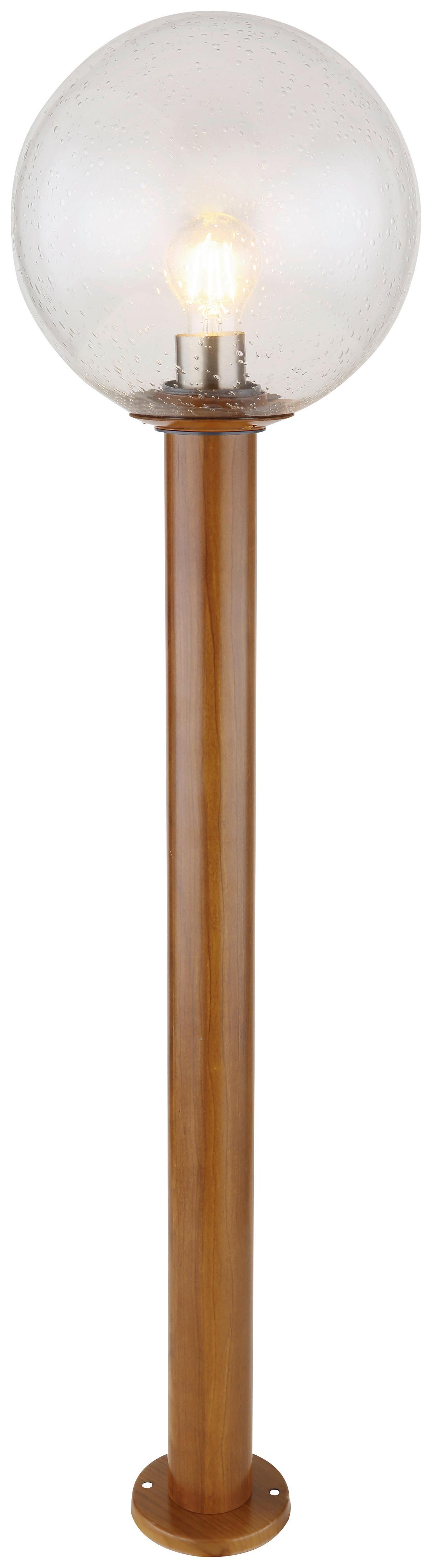 Zunanja Stoječa Svetilka Ossy, Barva Lesa - naravne barve/prozorno, Basics, kovina/steklo (25/100cm) - Globo