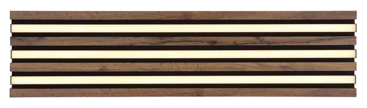 LED Mennyezeti Lámpa 67347d4 Hayden - sötétbarna/fekete, Natur, műanyag/faalapú anyag (80/20/5cm) - Globo