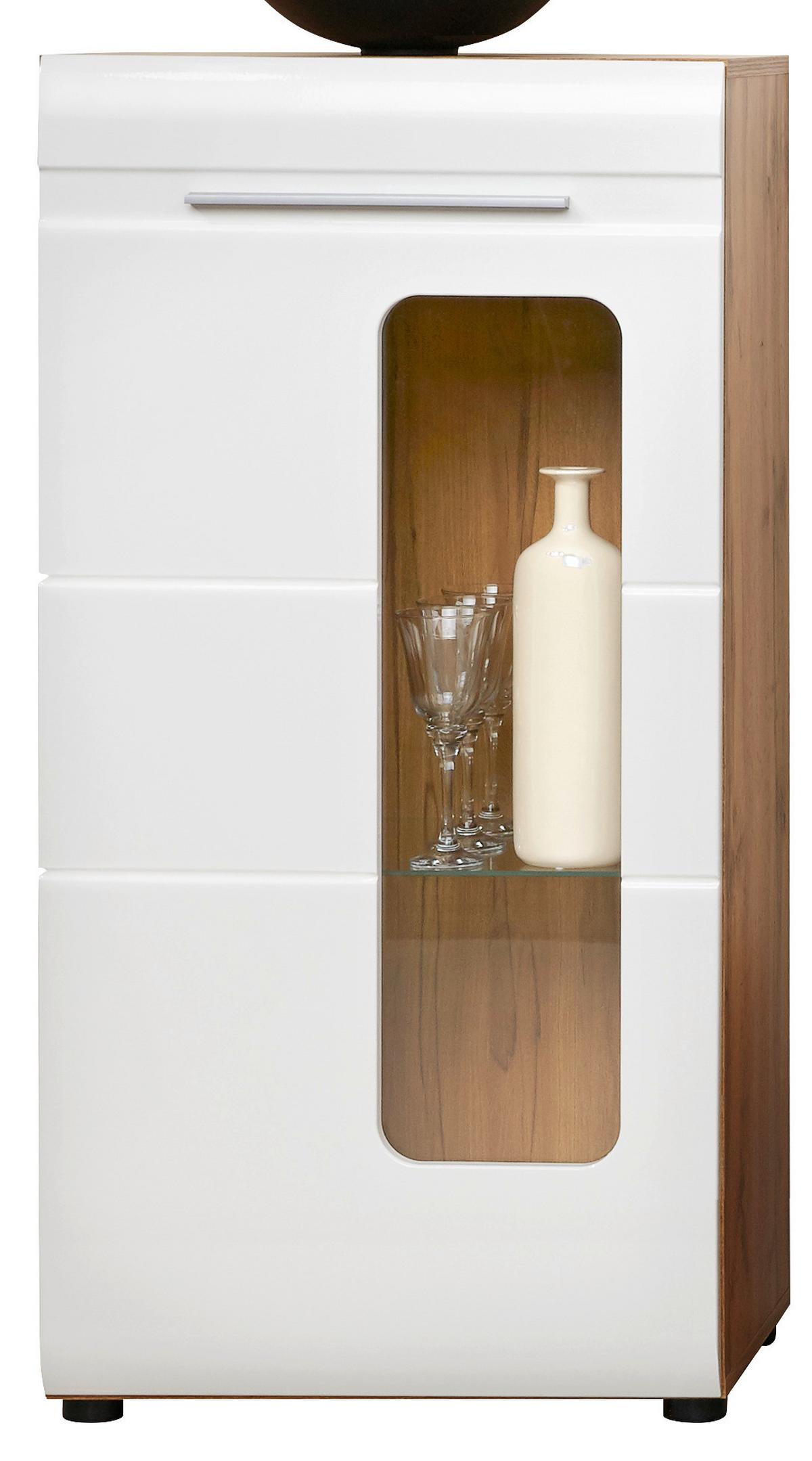 Regal Za Dnevni Boravak Bailamos - bijela/boje hrasta, Moderno, staklo/drvni materijal (235/199,1/41,6cm) - Modern Living