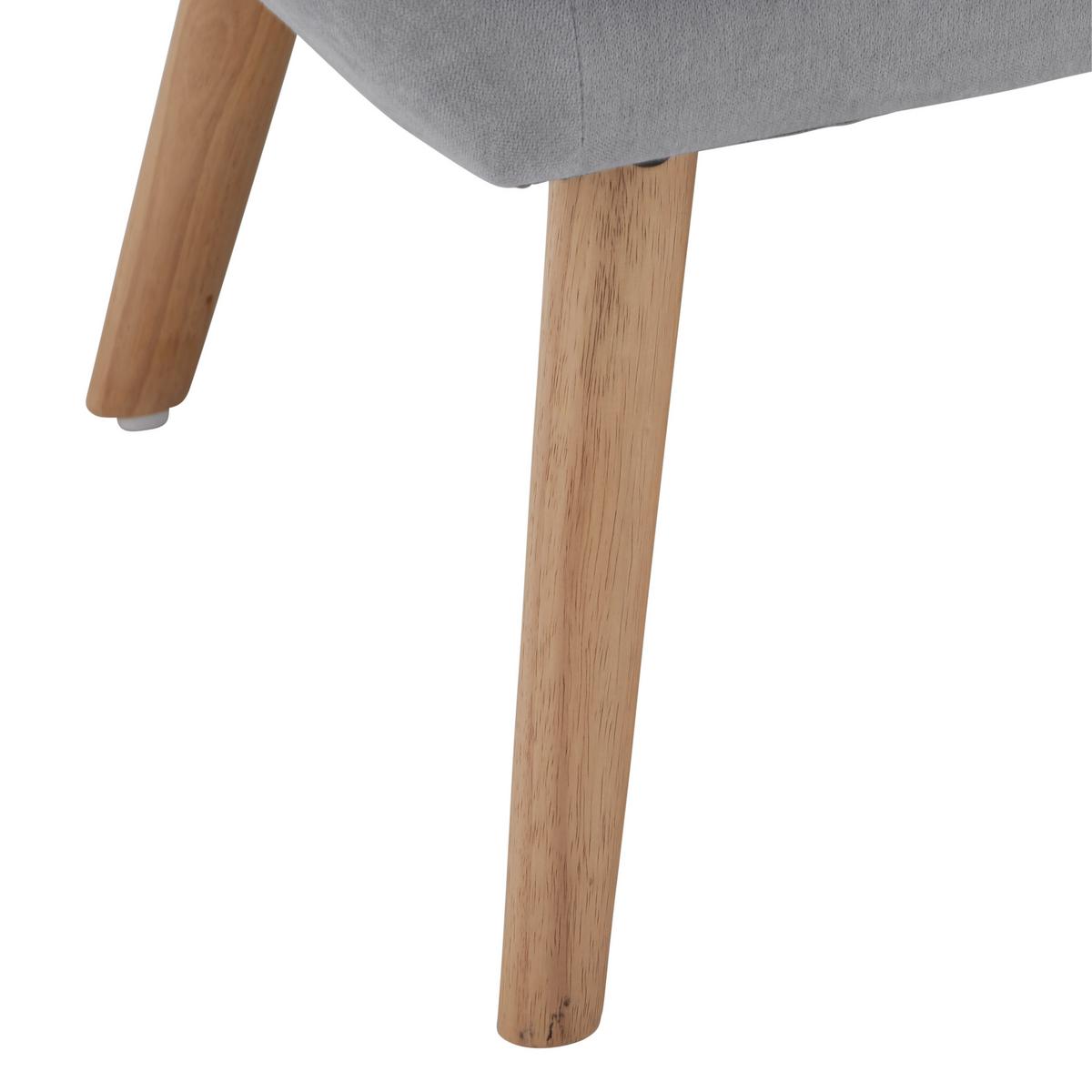 Canapea cu 2 locuri MONIQUE - gri deschis, Modern, lemn/textil (127/76/74,5cm) - Bessagi Home