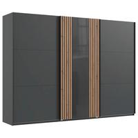 DULAP USI CULISANTE ATLANTA - grafit/stejar Artisan, Modern, sticlă/material pe bază de lemn (300/216/65cm) - Premium Living