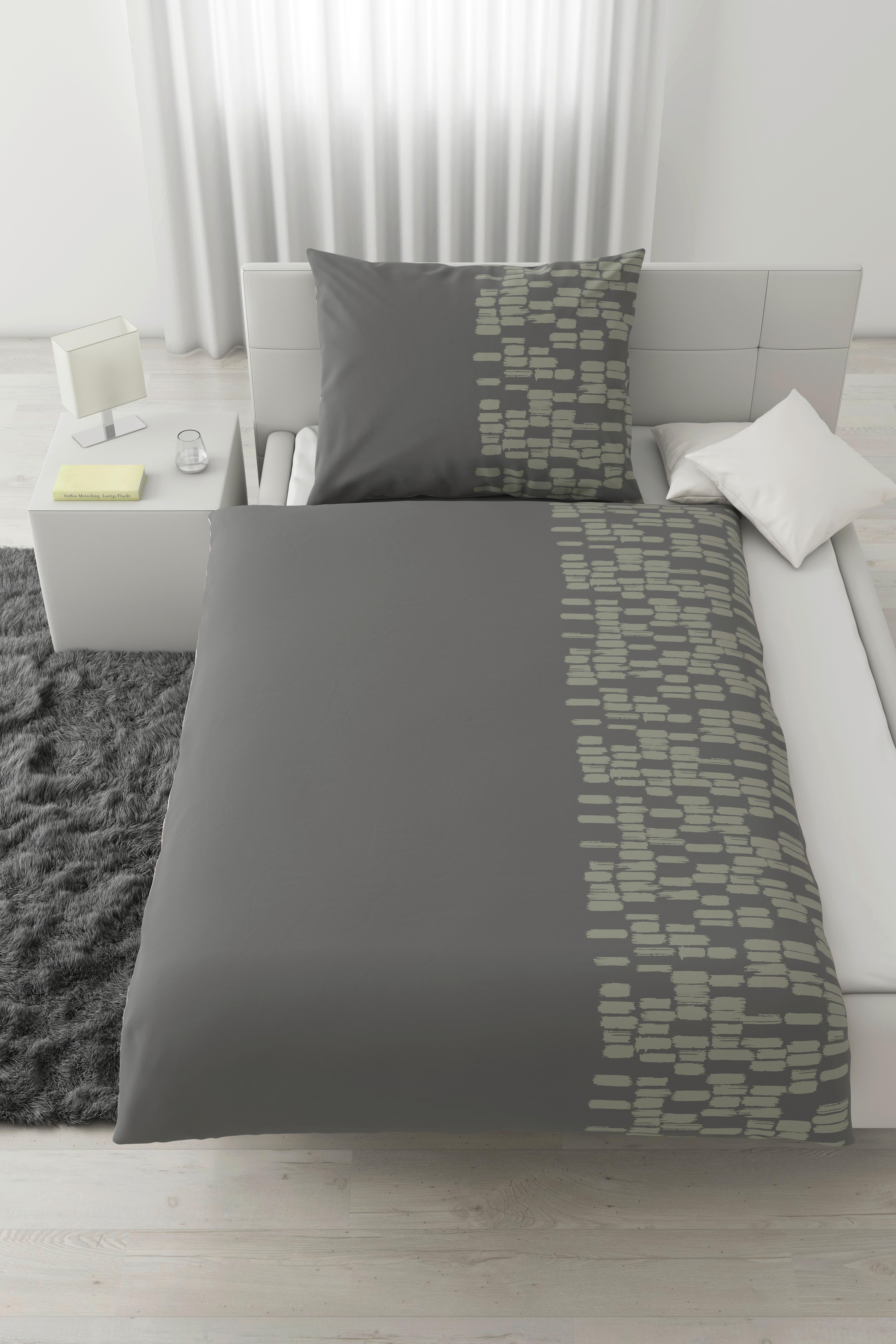 Ágyneműhuzat-garnitúra Brush Strokes - antracit, textil (140/200cm) - Modern Living