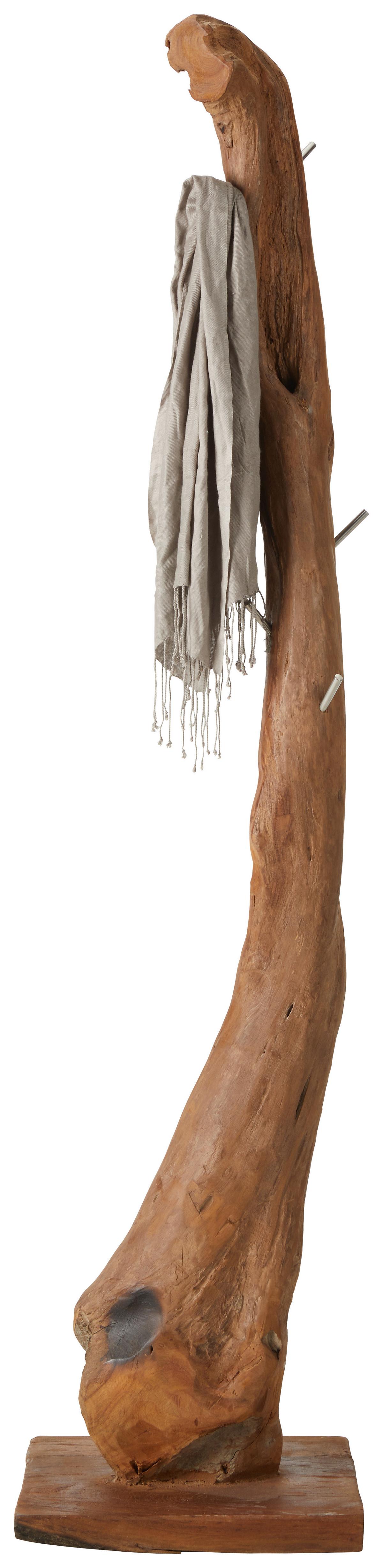Kleiderständer in Teakfarben - Teakfarben, Lifestyle, Holz (32/180/32cm) - Premium Living