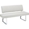 Sitzbank in Hellgrau - Chromfarben/Hellgrau, Design, Textil/Metall (161/90/62cm) - Modern Living Sitzbank in Hellgrau - Chromfarben/Hellgrau, Design, Textil/Metall (161/90/62cm) - Modern Living