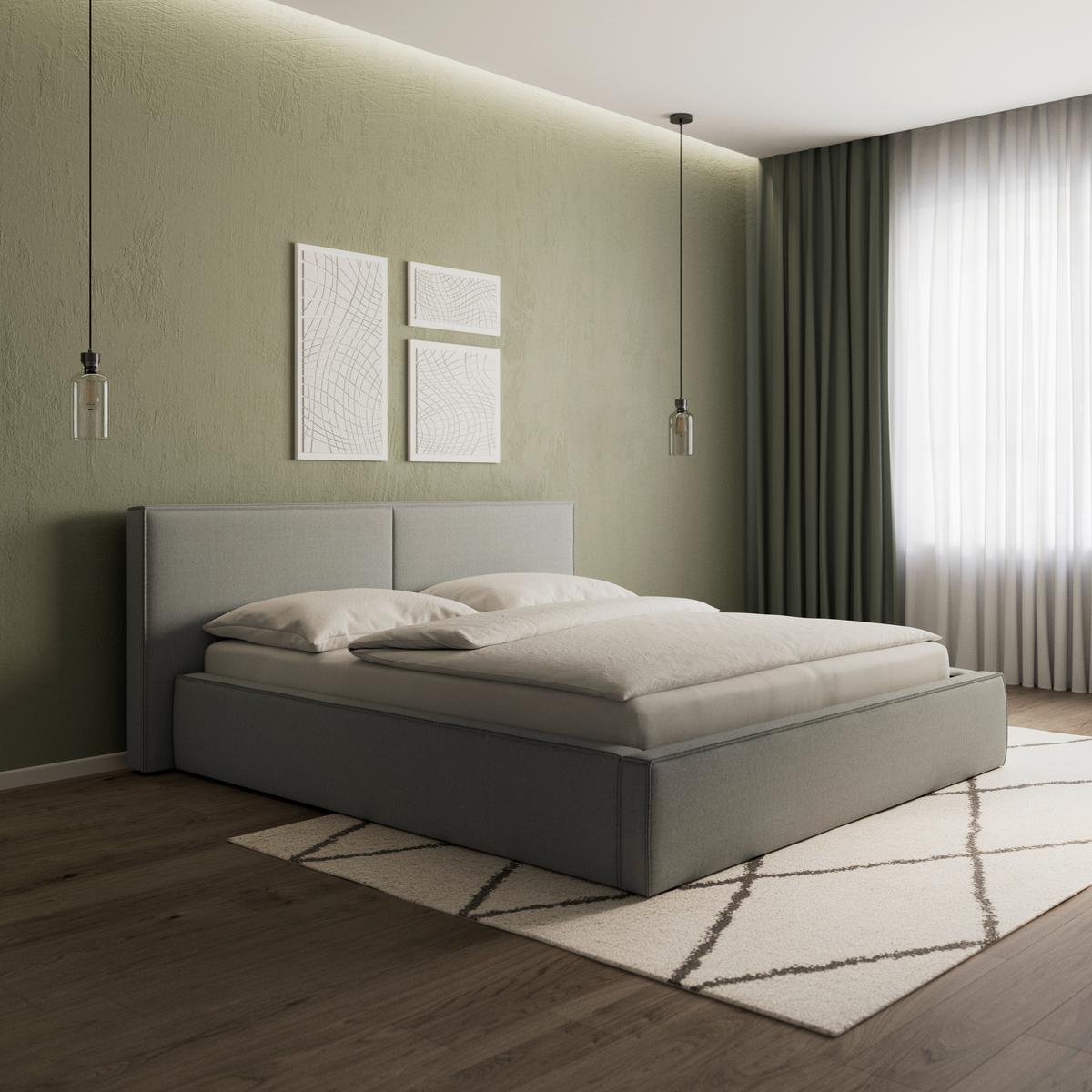 Polsterbett Serena ca. 180x200 cm Grau - Schwarz/Grau, MODERN, Holz/Holzwerkstoff (180/200cm) - Bessagi Home