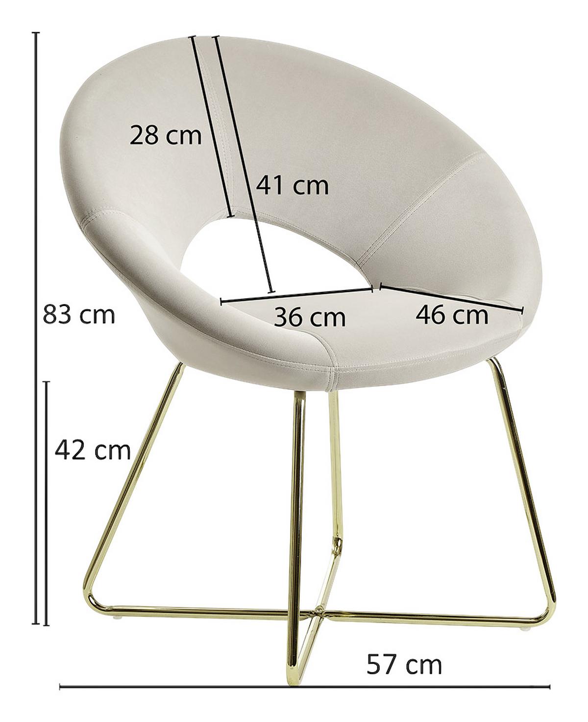 Armlehnstuhl "WL6.191", beige - Beige/Goldfarben, MODERN, Textil/Metall (57/83/60cm) - MID.YOU