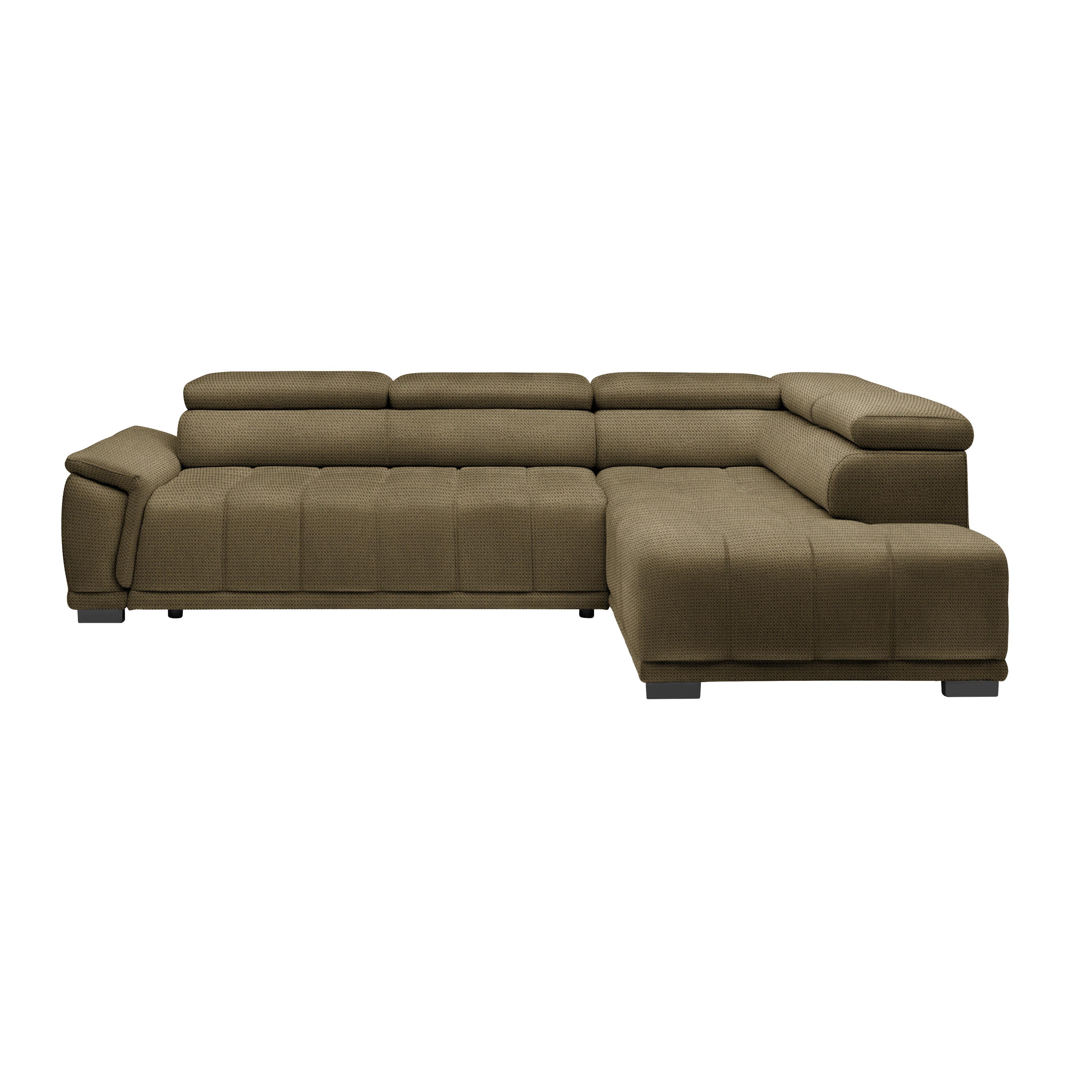 Ecksofa Gremio Rechts Taupe - Taupe/Schwarz, MODERN, Kunststoff/Textil (283/206cm) - Premium Living
