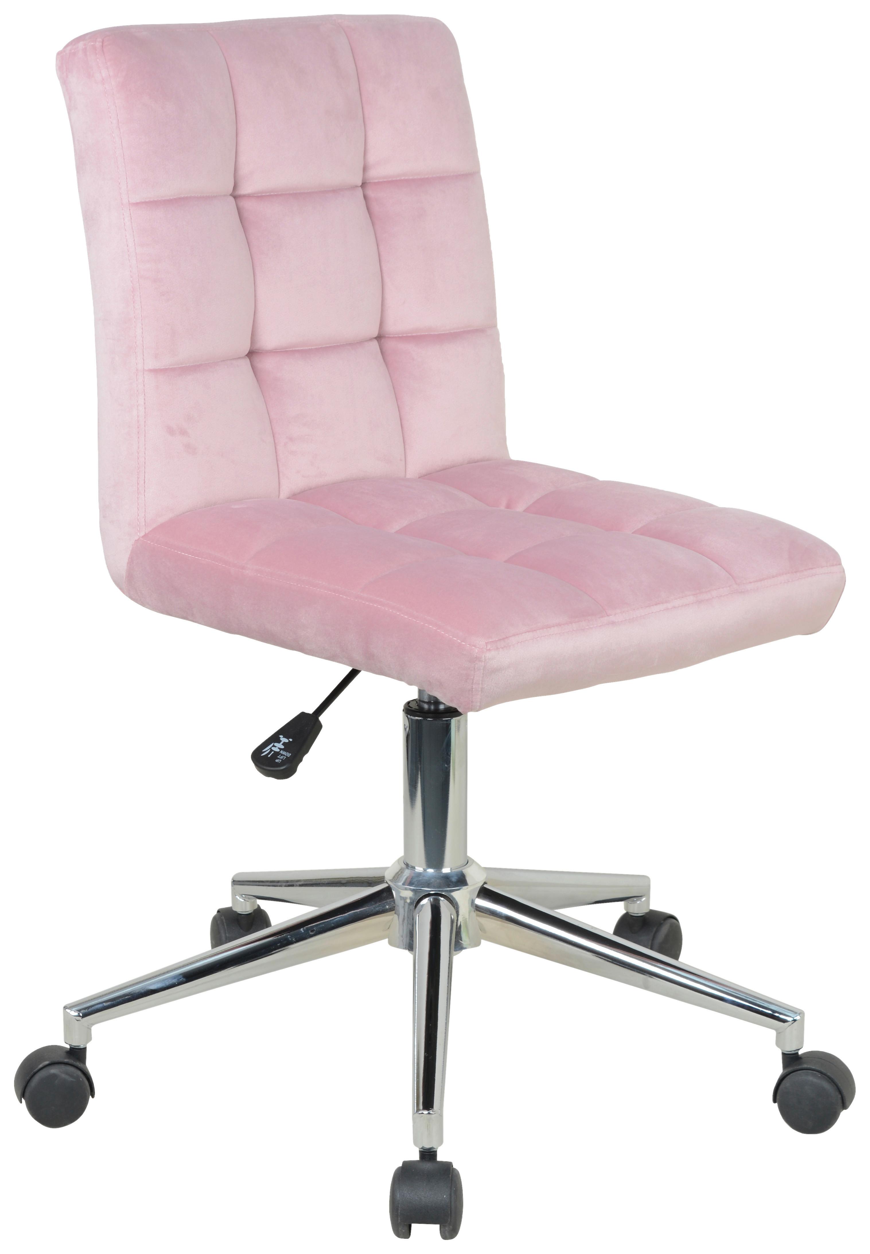 Vrtljivi Stol Easy - roza/krom, Moderno, kovina/umetna masa (41/79,5-89/54cm) - Modern Living