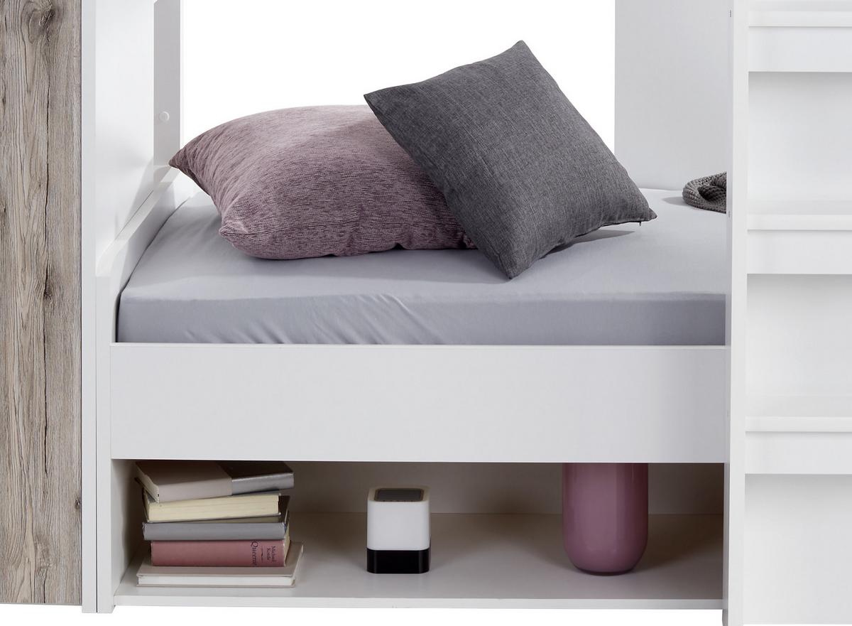 Pograd Maxi, Bela, Barva Hrasta, 2 X 90x200 - barve hrasta/bela, Konvencionalno, leseni material (90/200cm) - MID.YOU
