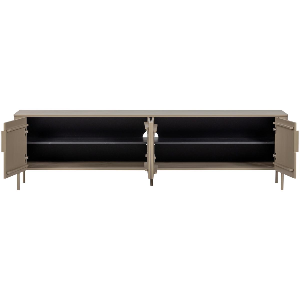 LOWBOARD Gunnar Schlammfarben B: 200cm - Schlammfarben/Schwarz, Design, Holz/Metall (200/56/44cm) - Livetastic
