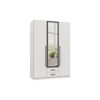 Drehtürenschrank Graphitfarben/weiß - Weiss/Graphitfarben, Konventionell, Glas/Holzwerkstoff (135/199/58cm) - Mömax