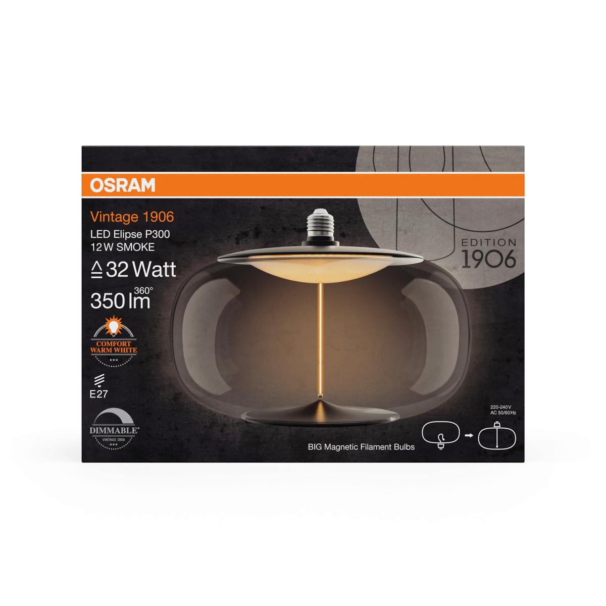 ŻARÓWKA LED 1906LBELPD 12W/818 SMMAG E27 - szary, Konventionell, tworzywo sztuczne (30/21cm) - Osram