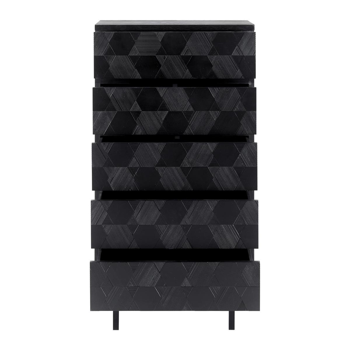 Kommode Roma ca. 54x130 cm MDF Schwarz - Schwarz, MODERN, Holz/Metall (54/103/39cm) - Bessagi Home