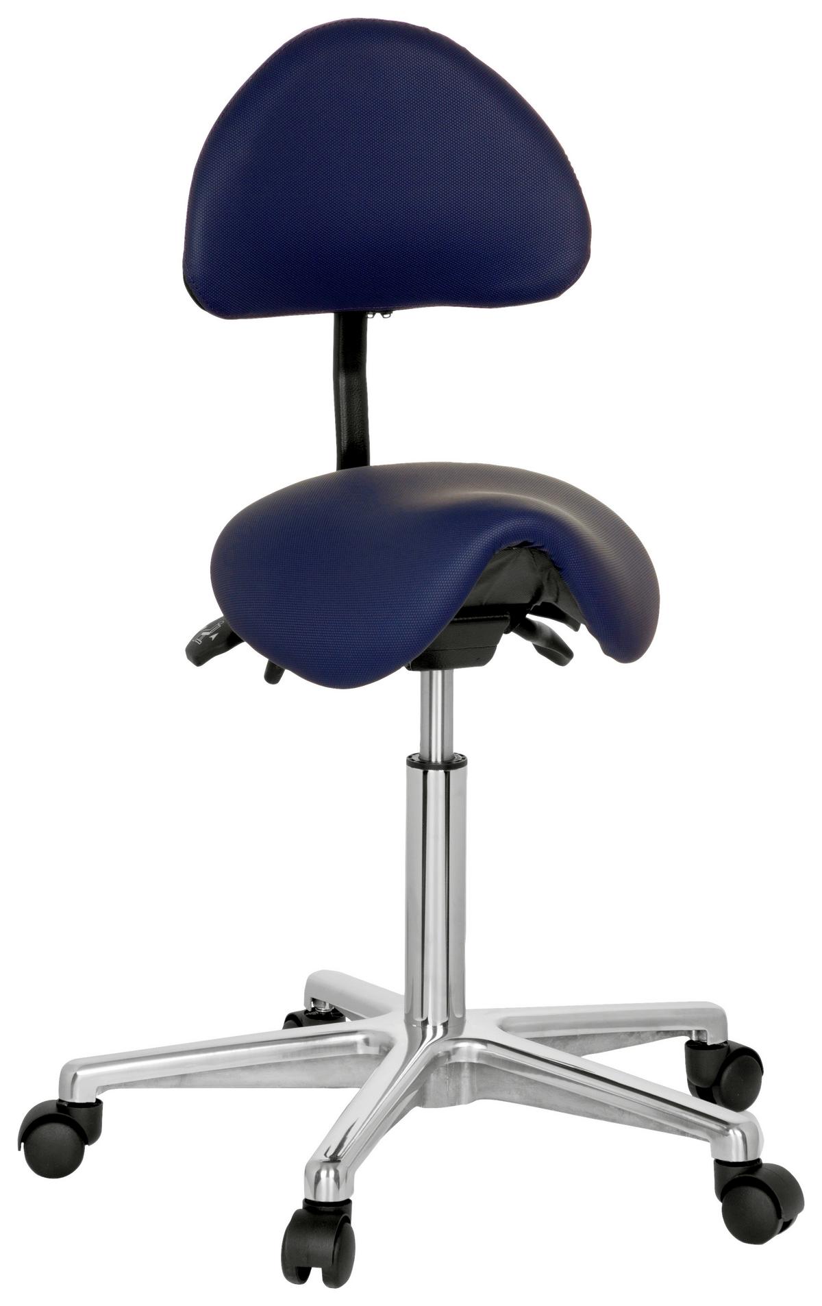 Bürohocker Top Work 20 Blau - Blau/Alufarben, MODERN, Kunststoff/Textil (36/105/40cm) - MID.YOU