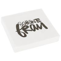 Cocktailserviette Linda in Schwarz ca. 25x25cm - Schwarz/Weiß, KONVENTIONELL, Papier (25cm)