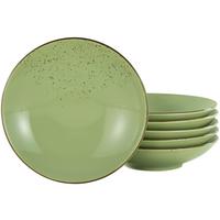 Set Globokih Krožnikov Green, 6-Delni - zelena, Trend, keramika (22cm) - Creatable