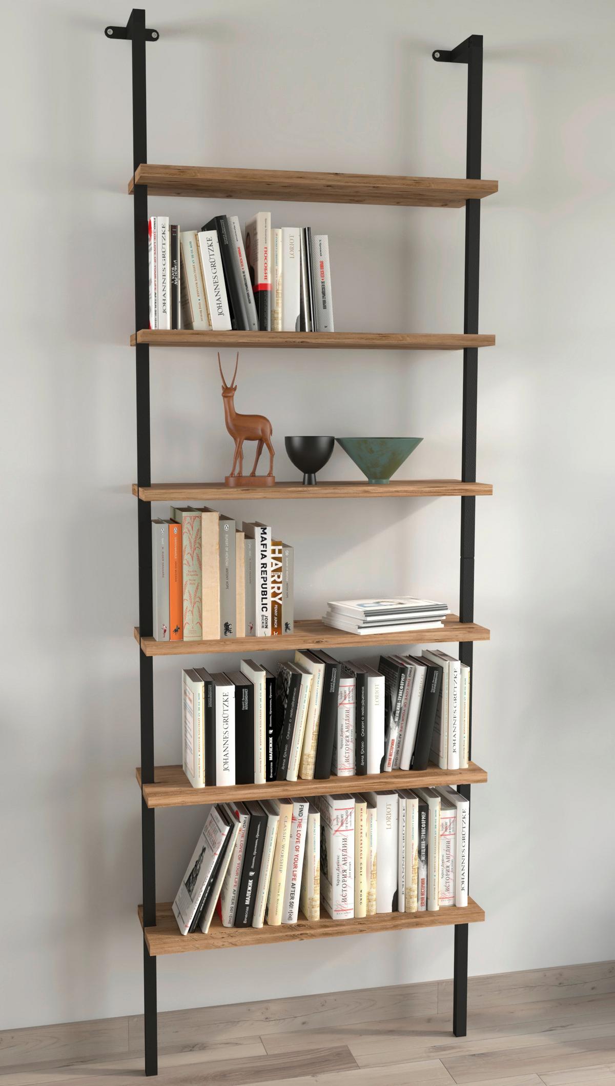 REGAL INSASI - Honigeiche/Schwarz, Design, Holzwerkstoff/Metall (60/183/20cm) - MID.YOU