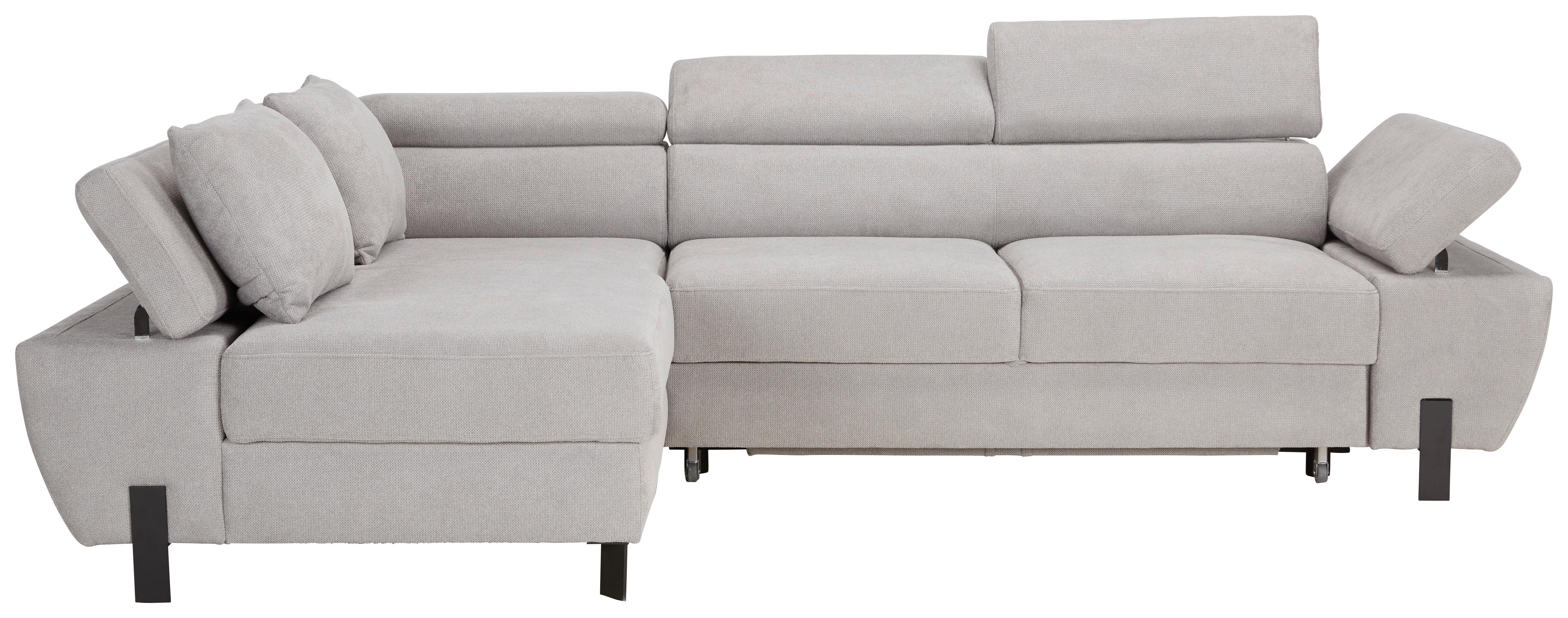 Sarokkanapé Molina Mini - világosszürke, Modern, faalapú anyag/textil (93/90/277cm) - Mömax