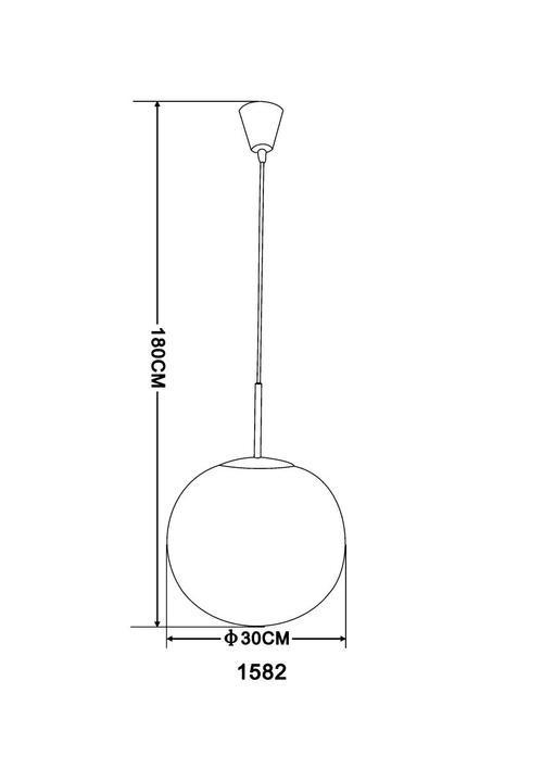 Viseča Svetilka 1582 Balla - barve niklja/opal, Basics, kovina/steklo (30/180cm) - Globo