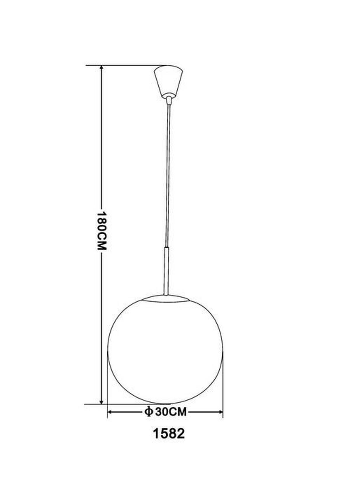 Svjetiljka Viseća 1582 Balla - boje nikla/opalna, Basics, staklo/metal (30/180cm) - Globo