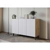 Komoda Phuket 120, Bela, Barva Hrasta - črna/bela, Trend, leseni material (120/76/39cm) - Livetastic