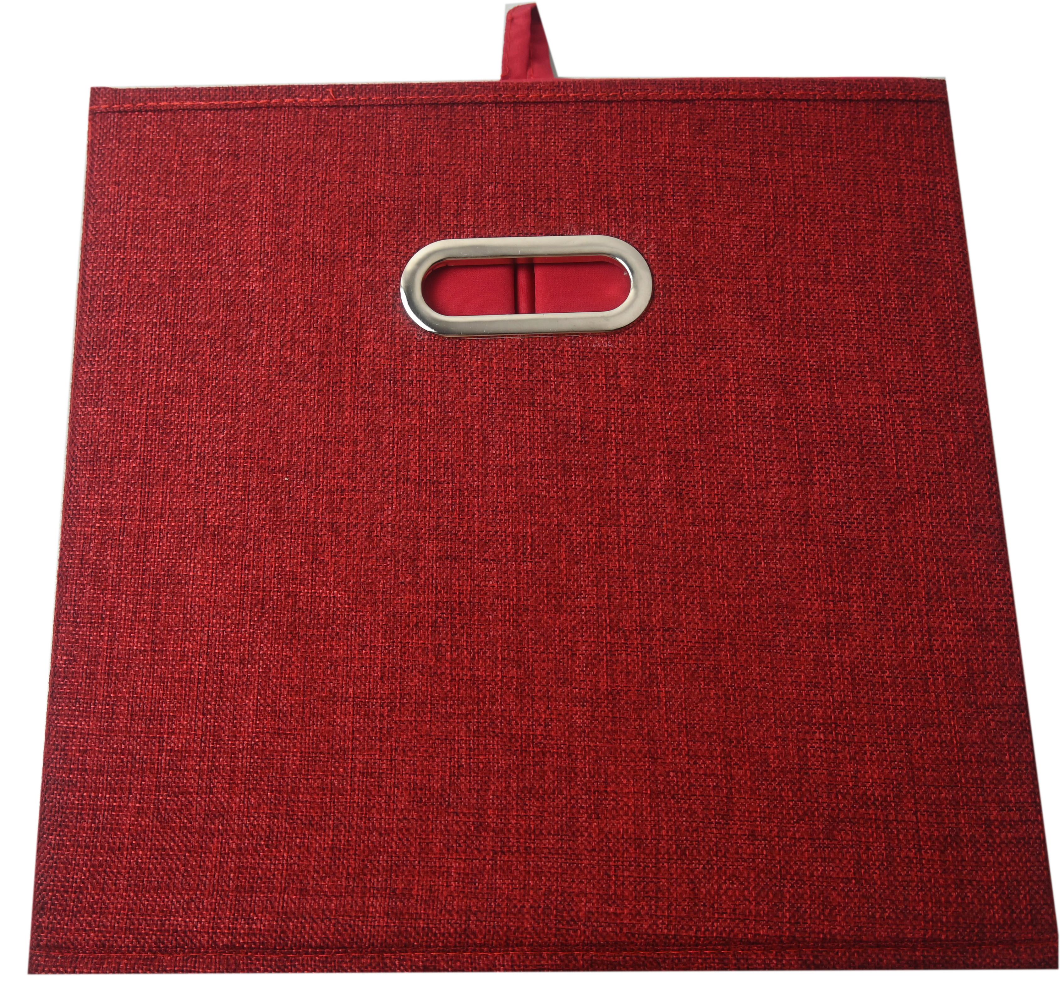 Faltbox Bobby ca. 34l - Rot, Modern, Karton/Textil (33/32/33cm) - Premium Living