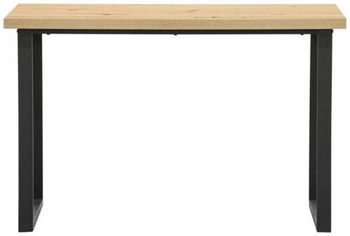 BIURKO MICHAELA - kolor dębowy/czarny, Modern, materiał drewnopochodny/metal (120/60/75cm) - MID.YOU