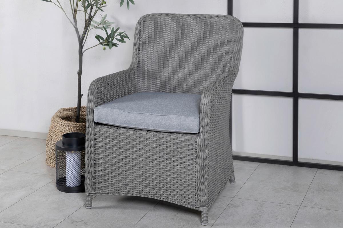 GARTENSTUHL-SET WEMBLEY - Grau, KONVENTIONELL, Kunststoff/Textil (62/94,5/65cm) - Gardenson