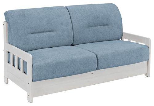 Schlafsofa Camino Holzkorpus Blau/Weiß - Blau/Weiß, LIFESTYLE, Holz/Textil (154/88/90cm) - Livetastic