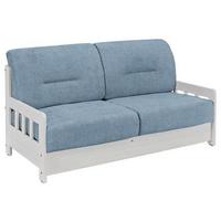 Schlafsofa Camino Holzkorpus Blau/Weiß - Blau/Weiß, LIFESTYLE, Holz/Textil (154/88/90cm) - Livetastic